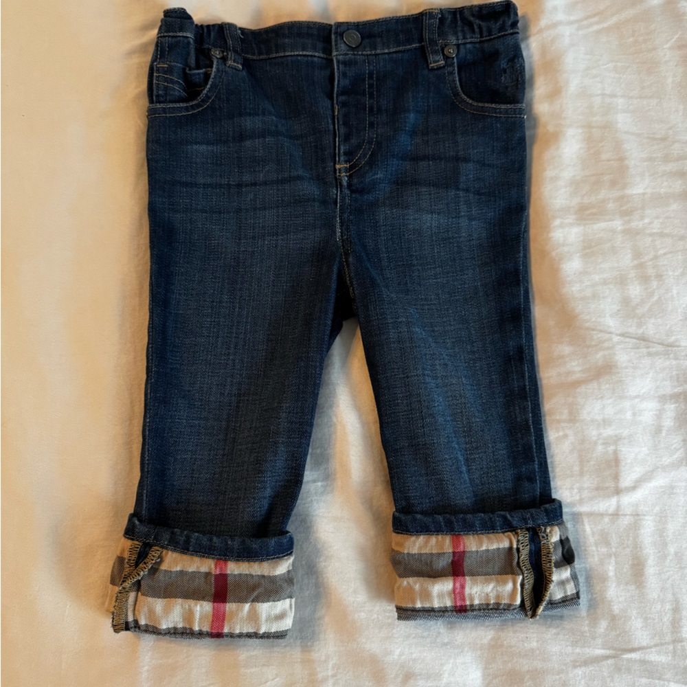 Burberry children’s jeans with plaid cuff